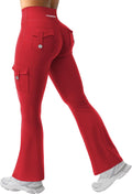 YEOREO CoreFlex Women's High-Waisted Flare Leggings - Hidden Pockets, No Front Seam, Perfect for Yoga & Gym