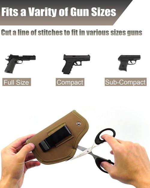 Gun Holster for Men&Women, IWB/OWB 9mm Holsters, 380 Pistol Holster fits Glock 19/17/23/26/27/42/43x, S&W M&P Shield, Sig Sauer and Similar Handguns