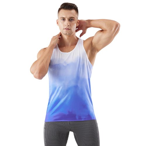 Yuecarcar Men's Quick Dry Sport Tank Top for Bodybuilding Gym Athletic Jogging Running,Fitness Training Workout Sleeveless Shirts (XX-Large, Blue)