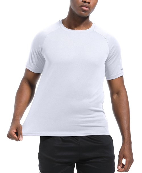 5 Pack Dry Fit Shirts for Men, Dry Fit Moisture Wicking Workout T-Shirts, Athletic Running Gym Short Sleeve Tee Shirts for Men White-5P05-3XL