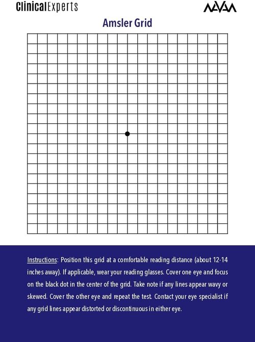 Amsler Eye Grid - Magnetic Daily Vision Screening Tool for Macular Degeneration & Glaucoma | 1 Pack