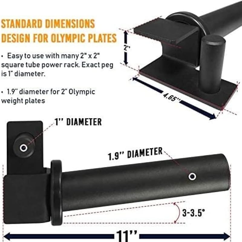 Yes4All Power Rack Attachments Set: J-Hooks & 2x2 Plate Holders – D. Variation