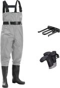 Skiennix Fishing Waders for Men | Waterproof 2-Ply Nylon/PVC Chest Waders with Boots