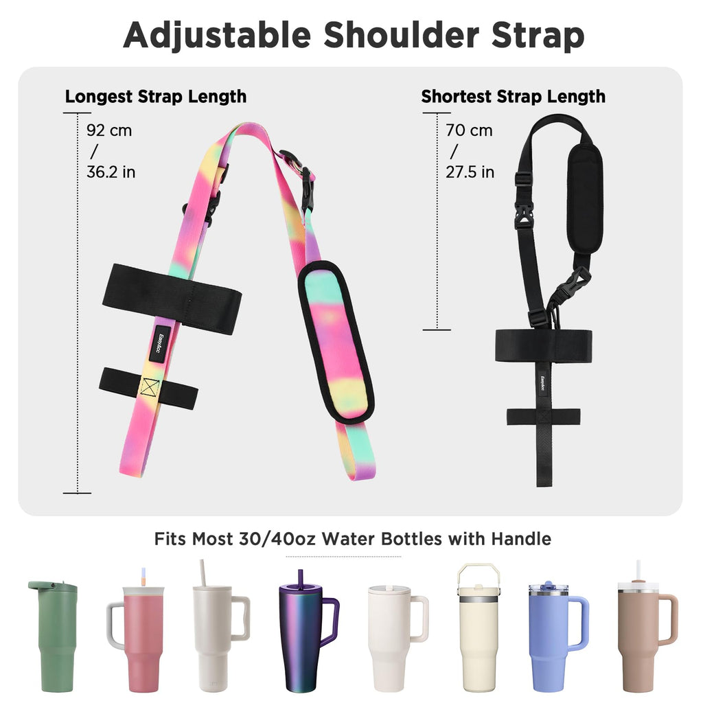 EasyAcc Water Bottle Holder Strap Sling, for Owala FreeSip 24 32 40 oz, Hydro Flask, Cirkul, Yeti, Stanley Flip, Universal Water Bottles, with Carabiner, for Walking Curise Travel (Bottle Excluded)