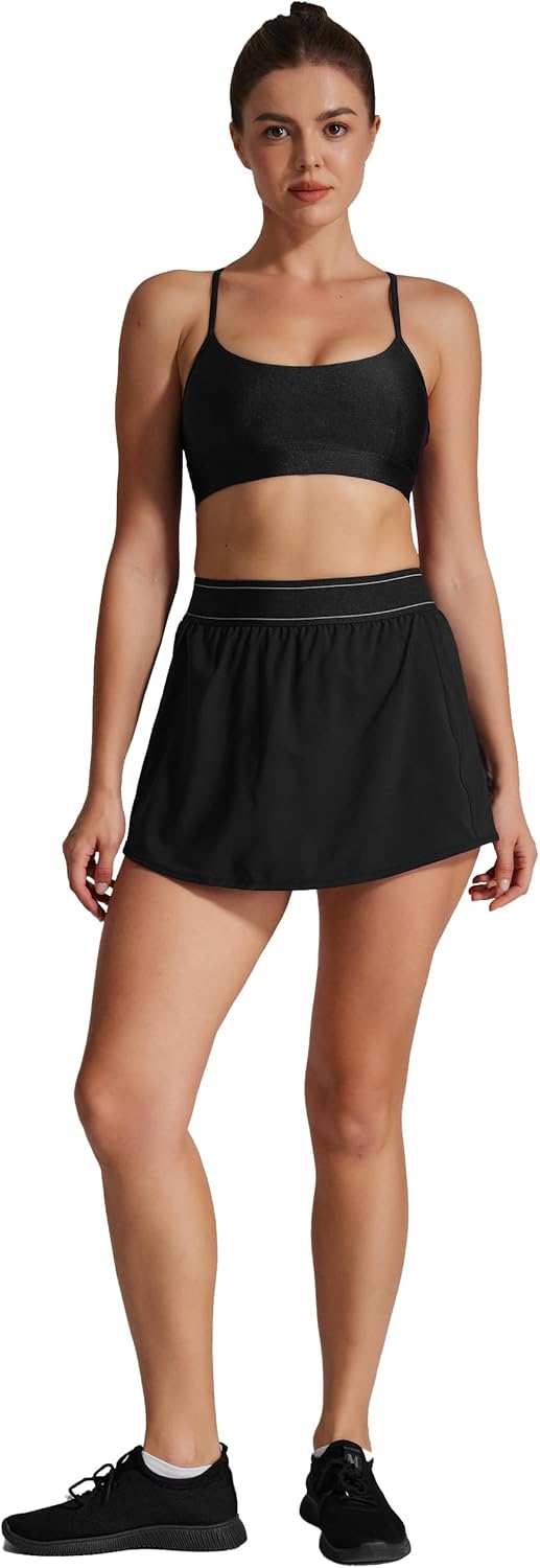 Skiennix Women's High-Waisted Tennis Golf Skirts - Athletic Skorts with Pockets & Inner Shorts
