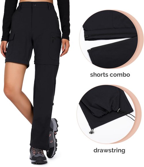 Cycorld Women's Convertible Hiking Pants - Quick-Dry, Stretchy & Lightweight with 5 Deep Pockets