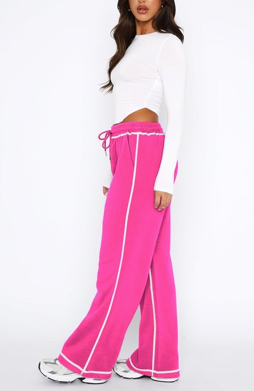 DISCIPBUSH Women's Track Pants - Soft Wide Leg Jogging Sweatpants for Comfortable Lounging