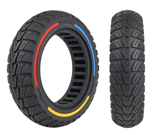 ZAITUO 9.5x2.5-6.1 9.5" Off-Road Honeycomb Tire, Air Pocket Non-Pneumatic Solid Tyre w/Slot 45mm Replacement for NIU KQi3 Pro/Max/Sport Scooter Electric KickScooter Tyre Wheel Parts (A x2)