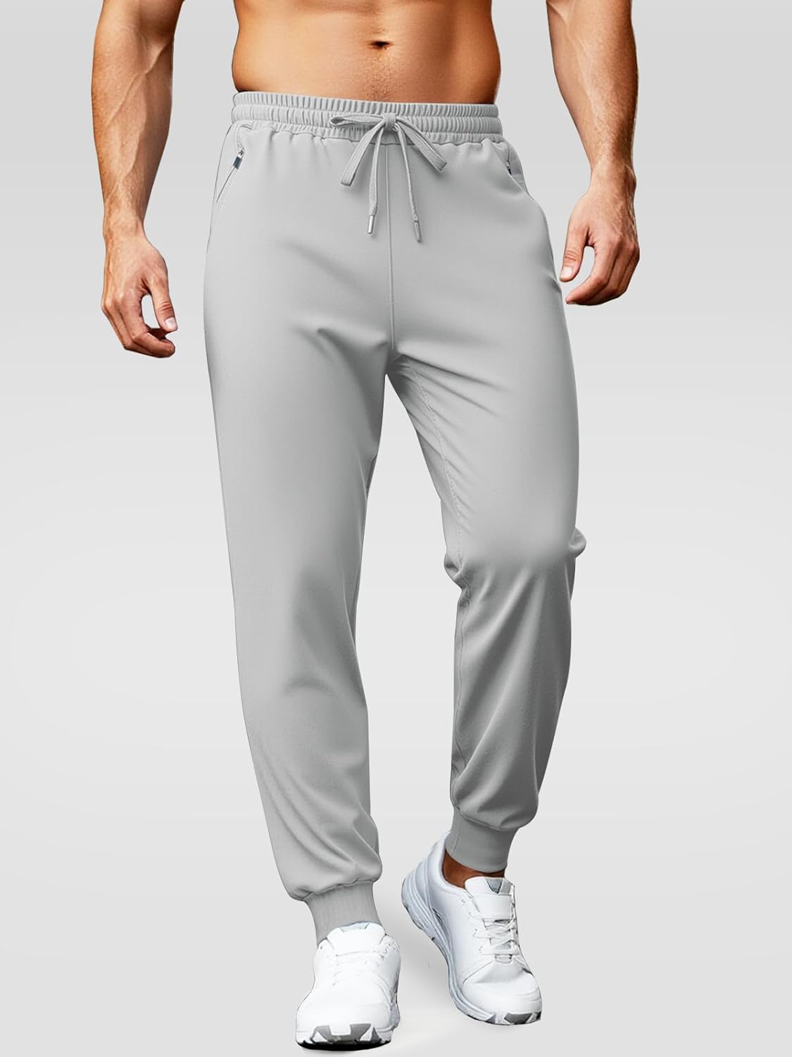 Aolesy Men's Joggers - Tapered Athletic Sweatpants with Zipper Pockets for Gym & Running
