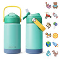 RAYMYLO Kids Water Bottle Stainless Steel Insulated, 12 oz Toddler Water Bottle for School Boys Girls, Toddler cups with Straw, Dishwasher Safe & BPA Free, Included DIY Stickers & Name Tag