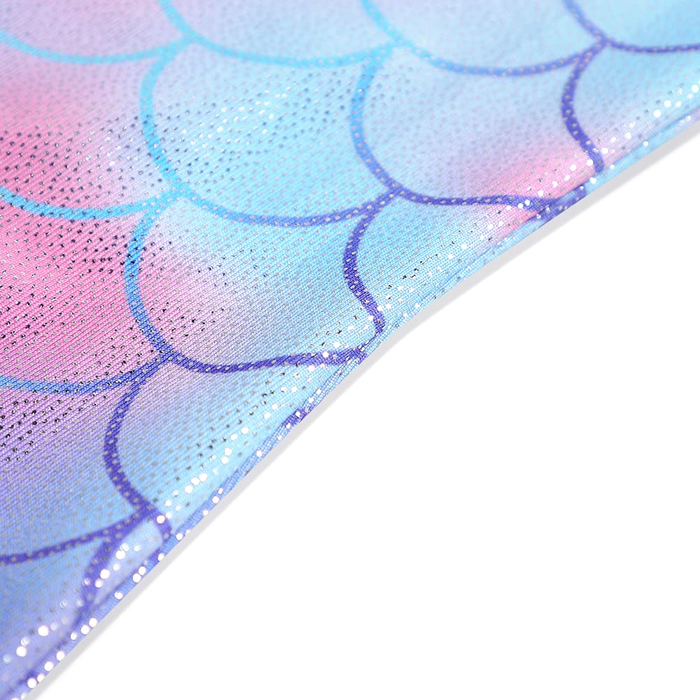 Belovance Leotards for Girls Gymnastics Dance Outfit size 7 8 Toddler Kid Athletic Dance Wear Shiny Pink Blue Mermaid Biketard (Pink Blue Mermaid, 9-10 Years)