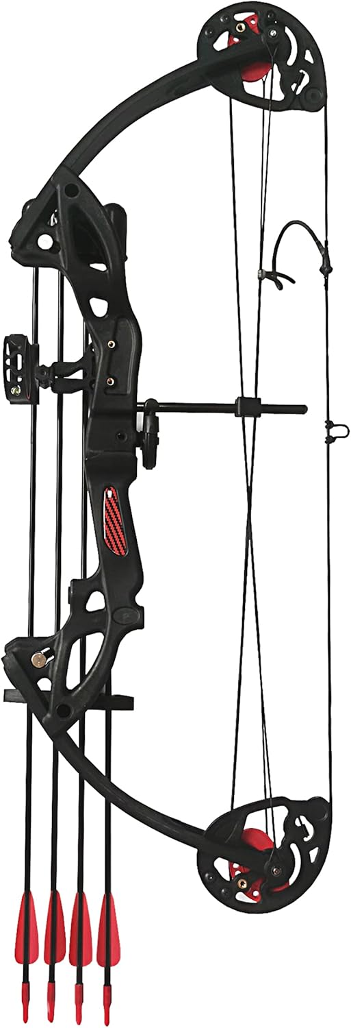 Skiennix Compound Bow - Youth & Beginner Archery | Right-Handed, 19”-28” Draw Length, 15-29 Lbs Draw Weight, 260 FPS