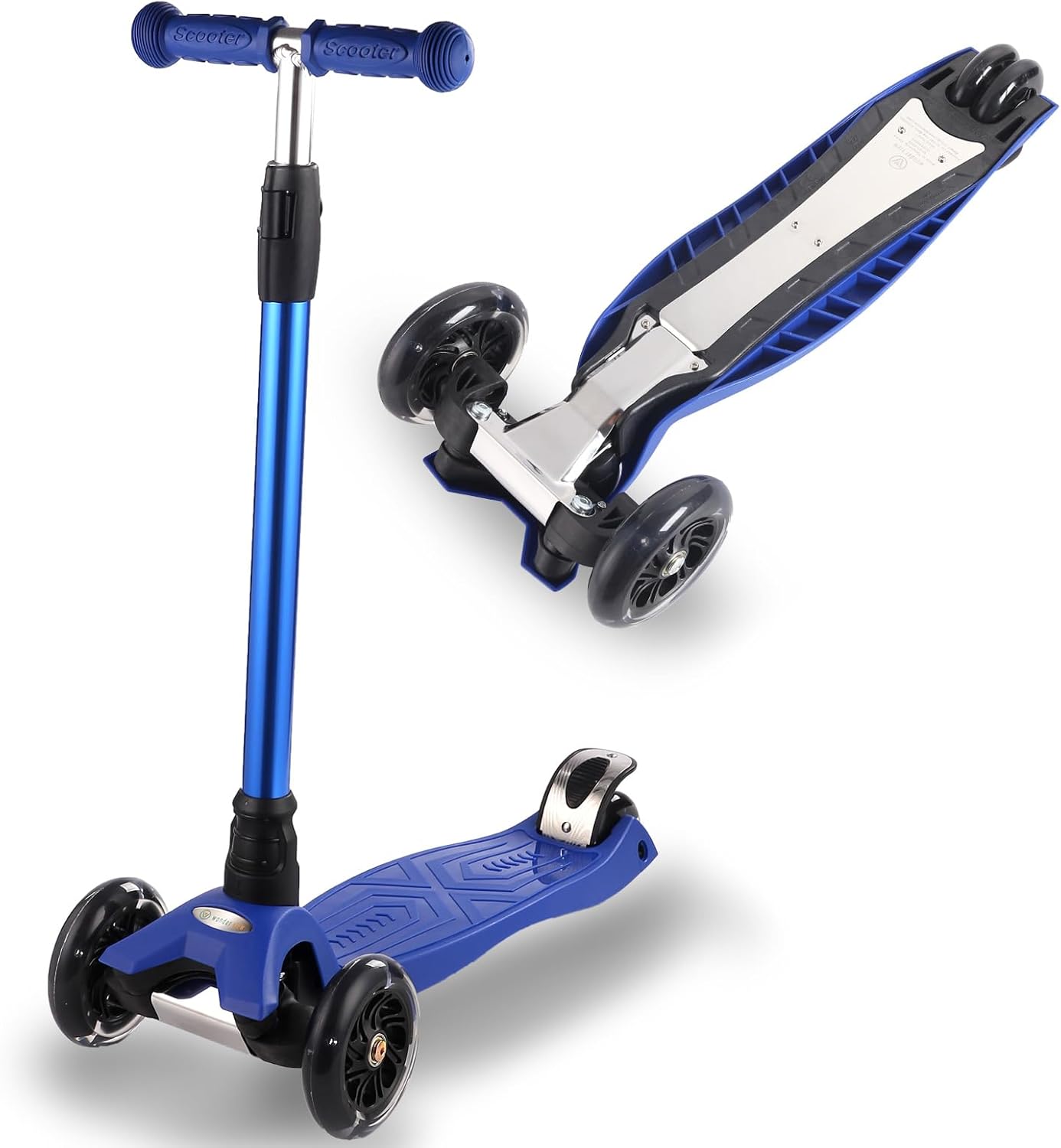 Skiennix 3-Wheel Kids Scooter - Light-Up Wheels, Sturdy Deck, Adjustable Height for Ages 3-12