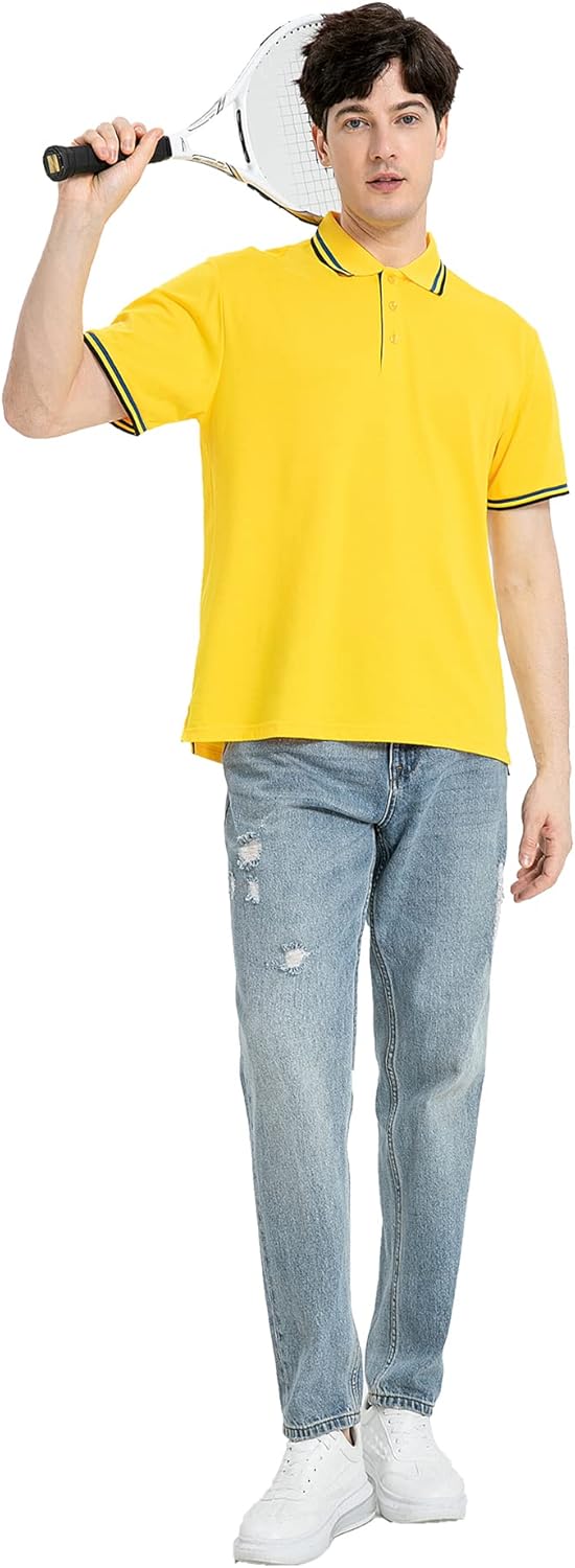 SECOOD Men's Polo Shirt - Moisture-Wicking Short Sleeve for Summer Tennis & Golf | Casual Style