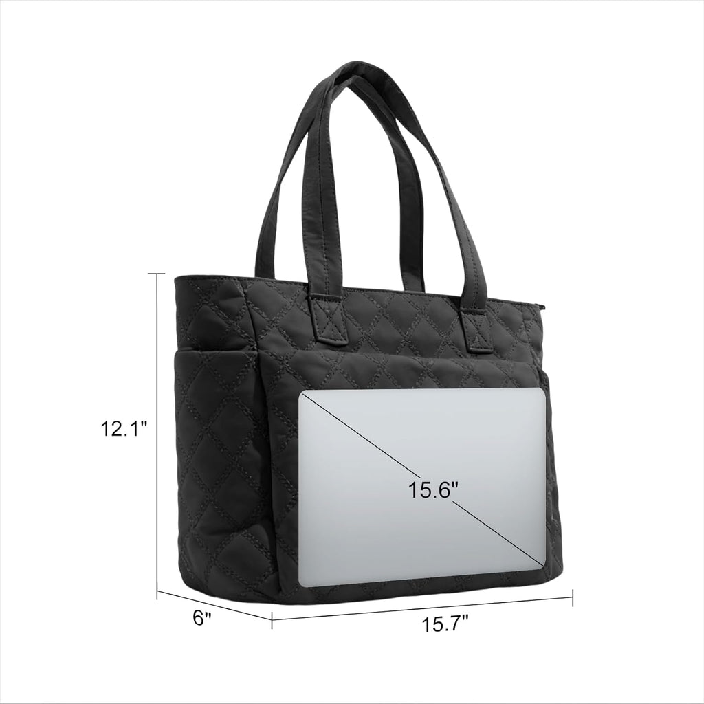 Skiennix Tote Bag for Women - Lightweight Quilted Handbag with Zippered Compartments | Perfect for Work, Travel & Gym