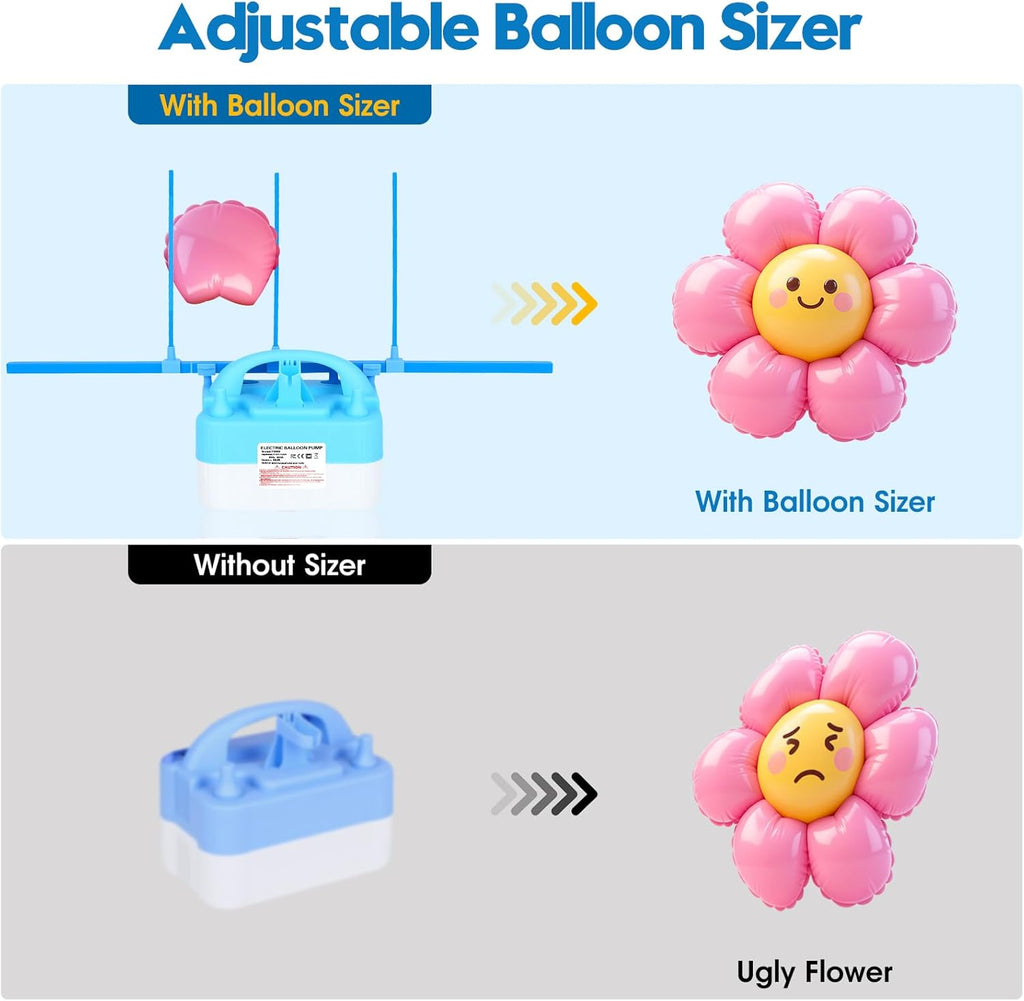 Skiennix Electric Balloon Pump - 110V 600W Portable Air Blower with Dual Nozzles & Tying Tool for Party Decor