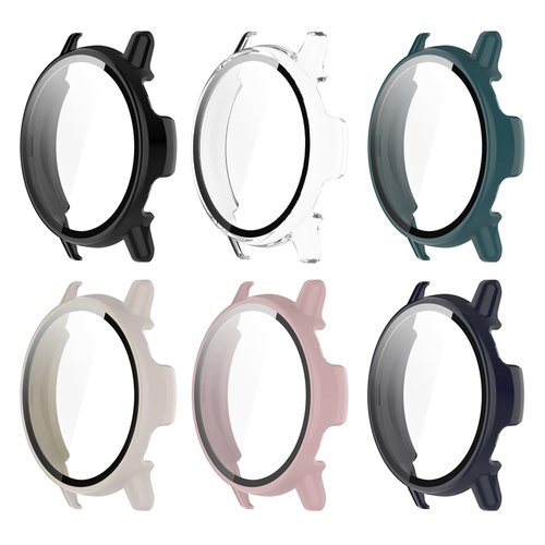 Kimiyaki 6 Pack for Garmin vivoactive 5 Screen Protector Case [Full Coverage], Hard PC Bumper All-Around Protective Accessories for Garmin vivoactive 5 Built-in Tempered Glass Film