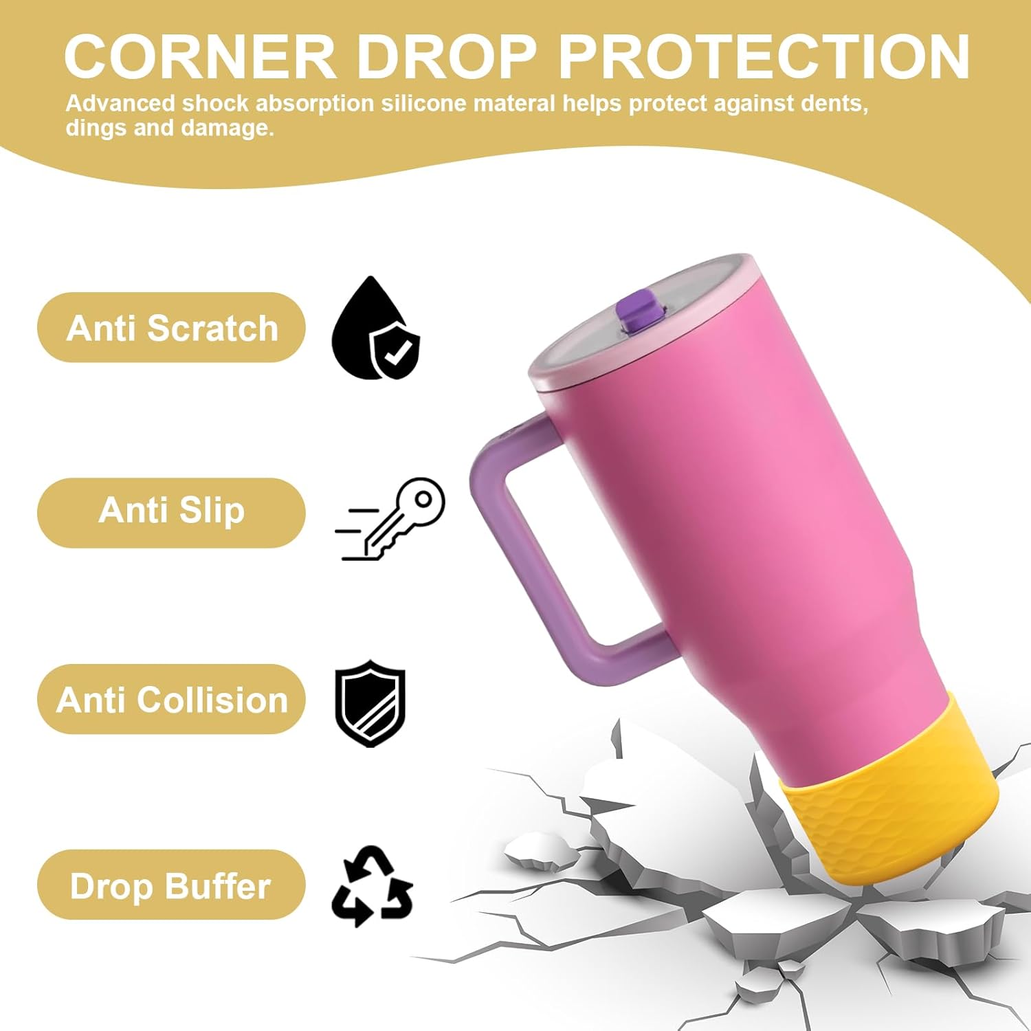 Yoleike Silicone Boot for Hydrojug Traveler 40 oz Tumbler - Anti-Slip Protective Sleeve, BPA Free