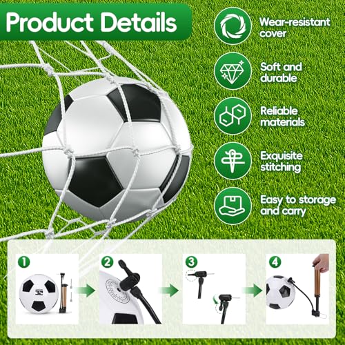 Soccer Balls Bulk Set with Pumps & Mesh Bags - 12 Size 5 Classic Soccer Balls for Christmas & Training