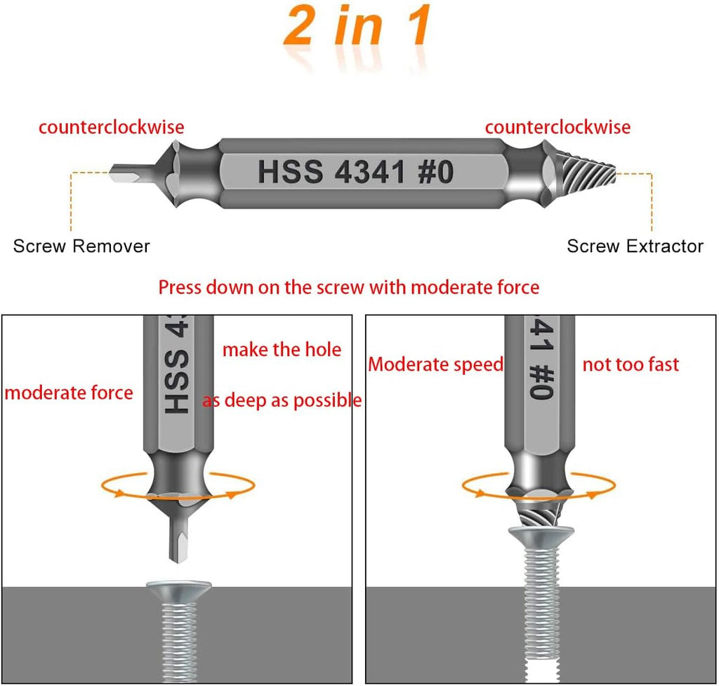 Regine Switzerland Damaged Screw Extractor Set - Easy Removal Tool for Stripped Screws & Bolts | Perfect Gifts for Dad