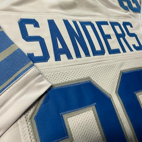 Unisex White Detroit Football Jersey - Barry Sanders Custom Sewn XL
