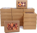 Wei Long 20-Piece Cookie Boxes - 8x6x2.5 Inches | Stylish Window Bakery Treat Boxes for Muffins & Donuts