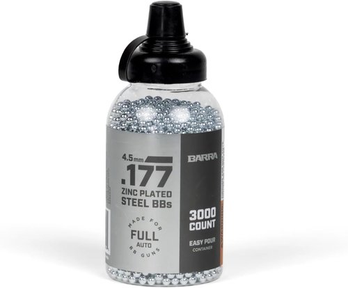 Barra Air Guns 4.5mm Zinc Coated BBS in EZ-Pour Bottle for Quick Load BB Air Pistols and BB Air Guns