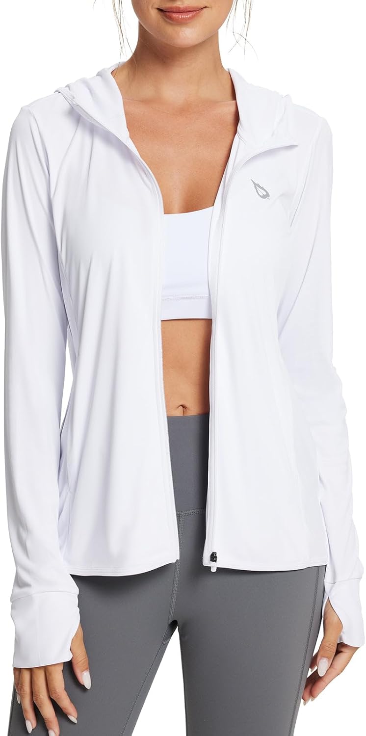 Baleaf Women's Lightweight Sun Protection Hoodie Jacket - Long Sleeve Cover-Up Shirt in Stylish Design