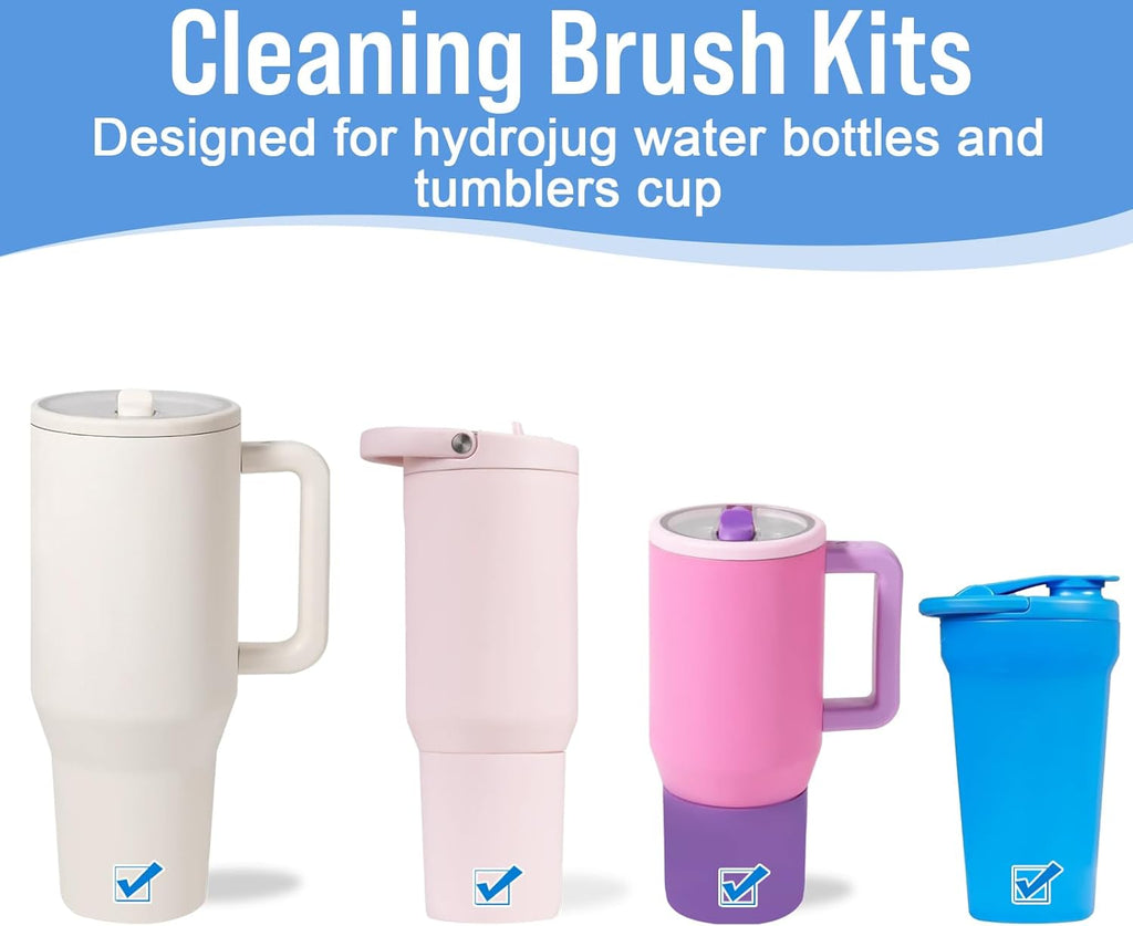 XANGNIER Water Bottle Cleaner Brush Set - 5 Pcs for Hydrojug & Tumbler Accessories | Multi-Size Brushes