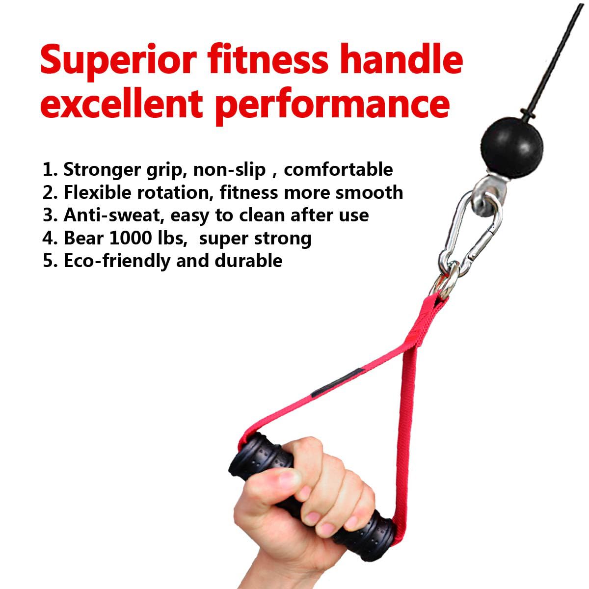 Vigoog Heavy Duty Gym Workout Handle Attachments - Powerful, Comfortable & Anti-Slip Rubber Exercise Grips for Cable Machines, Pulley Systems and Other Fitness Equipments