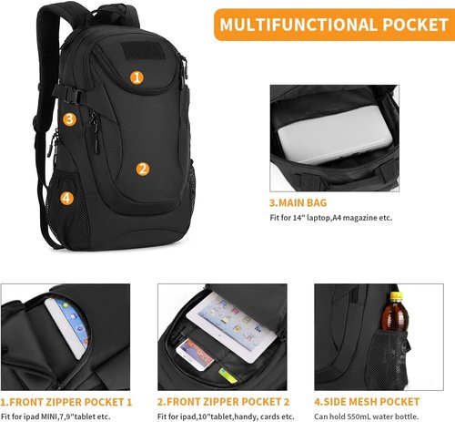 HUNTVP 25L Tactical Backpack - Military Assault Pack with Water-Resistant Design | Ideal for Outdoor Use