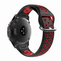 T-BLUER Compatible with Garmin Fenix 5/6 Bands,22mm Silicone Replacement Wristband Bracelet Accessory for Garmin Fenix 6 Pro/5 Plus/Instinct/Forerunner 935/Approach S60/Quatix 5,Black Red