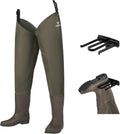 FISHINGSIR Waterproof Hip Waders - Durable 2-Ply Nylon/PVC Fishing Boots for Men & Women