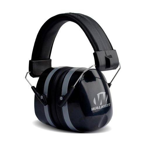 WALKER'S Premium Passive Folding Lightweight 32dB NRR Noise-Blocking Hunting Gun Range Shooting Hearing Protection Muff w/ Padded Headband & PVC Earpads