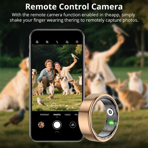 COLMI R02 smart Ring, a smart Ring for Women and Men, with a Charging case, Supports Heart Rate, Blood Oxygen, Sleep Health Monitoring, and Sports Tracking Ring, No Subscription Fee. (Rose Gold, 8#)