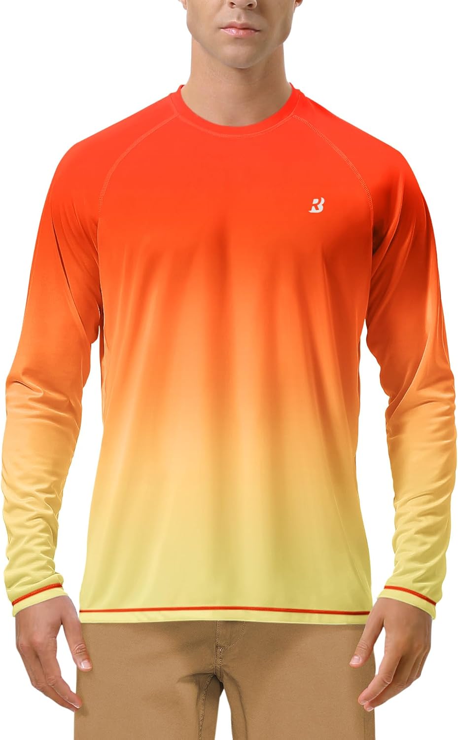 Roadbox Men's UV Sun Protection Shirt - UPF 50+ Long Sleeve Rash Guard for Fishing & Hiking