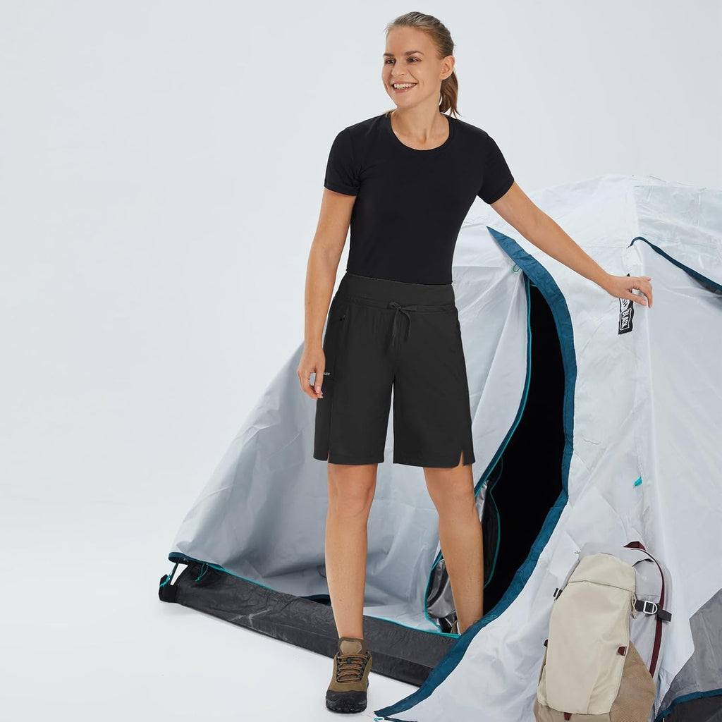 Baleaf Women's Hiking Shorts - Quick Dry Bermuda Cargo for Curvy Figures | 9"/11" Lightweight with Pockets