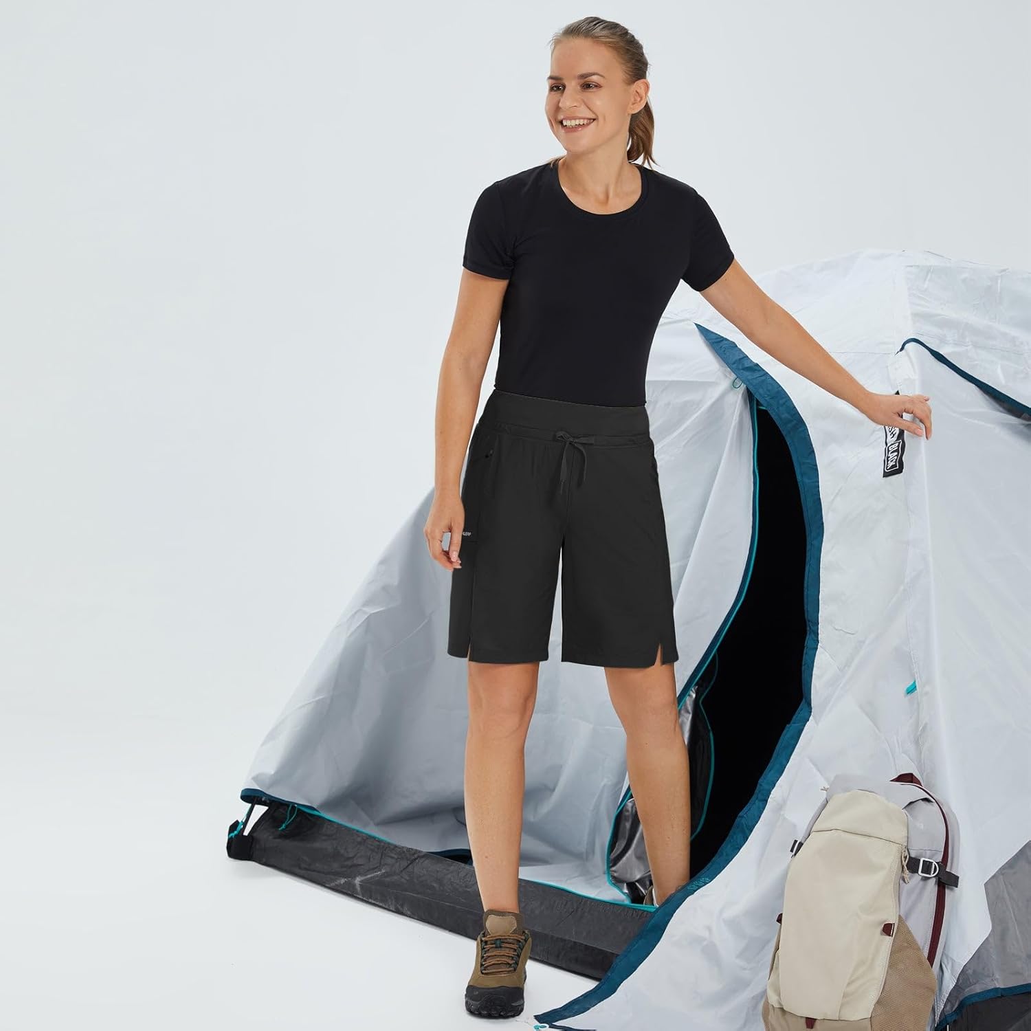 Baleaf Women's Hiking Shorts - Quick Dry Bermuda Cargo for Curvy Figures | 9"/11" Lightweight with Pockets