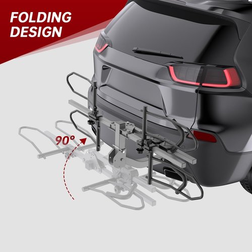 **160Lbs Heavy Duty Bike Rack Hitch by [Brand Name] - Foldable E-Bike Carrier for SUVs | Anti-Rattle Lock, Fits 2'' Receiver**