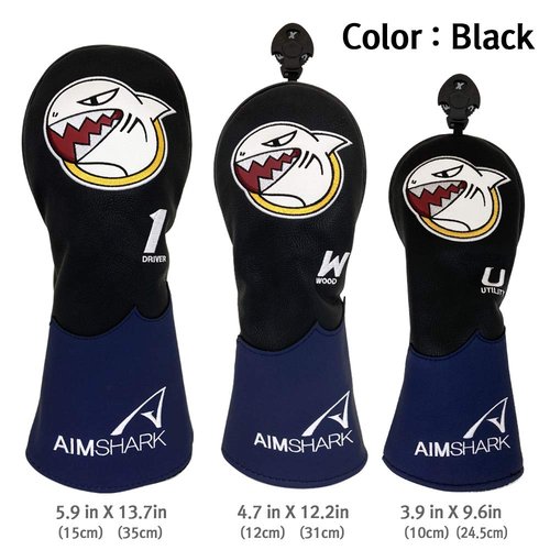 AIMSHARK Mark Golf Head Covers/Driver Cover/Fairway Wood Cover/Utility Cover (Mark Driver Cover White)