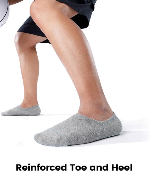 IDEGG No Show Socks for Men - Low Cut Ankle Athletic Socks with Non-Slip Grip | Comfortable Fit
