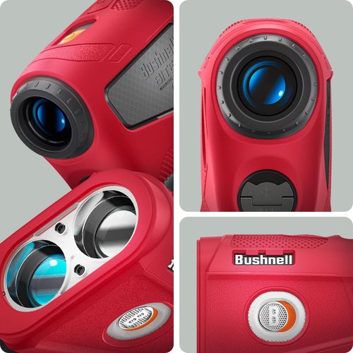 Spigen Golf Silicone Fit Rangefinder Case Designed for Bushnell Rangefinder Tour V6 Shift Protective Cover Carrying Case Golf Rangefinder Accessories - Red