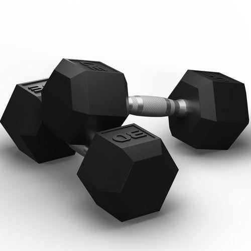 GRETERST Dumbbells Set Rubber Coated Hex Hand Weights Exercise & Fitness for Home Gym Workouts Strength Training Equipment, Black, 30LB