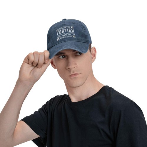 Built in Forties Hat Baseball Hats 40th Birthday Gifts for Men,40th Birthday Decorations for Men Navy Blue
