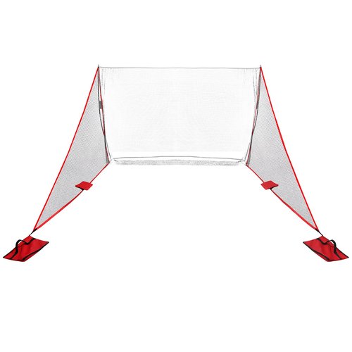 Golf Shank Net, Compatible with 10ft x7ft & 10ft x10ft Golf Hitting Nets, Indoor/Outdoor Practice for Backyard, Garage, Simulator Enclosure, Includes 4 Sand Bags, Reinforced Mesh Design