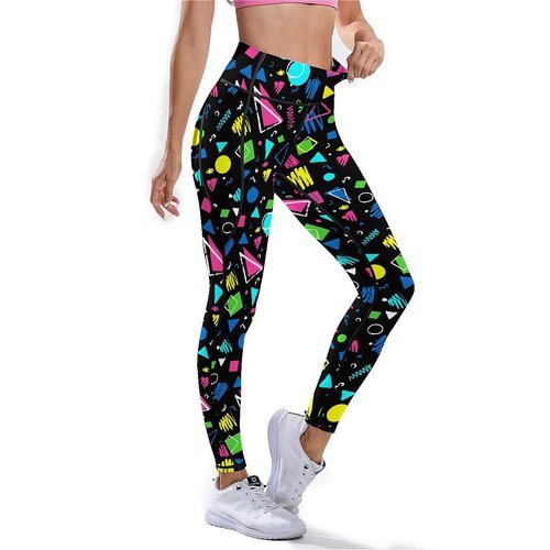 80s 90s Outfit Tummy Control Yoga Pants for Women with Pockets, High Waist Running Sports Workout Yoga Leggings L