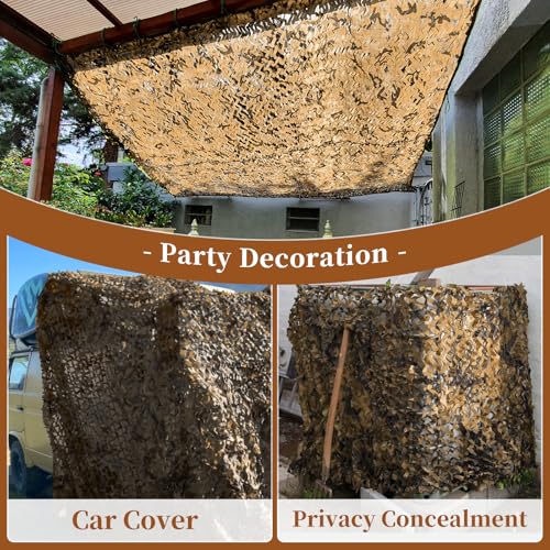 MidFerry Desert Camouflage Netting 20ft x 20ft Bulk Roll for Hunting & Decor
