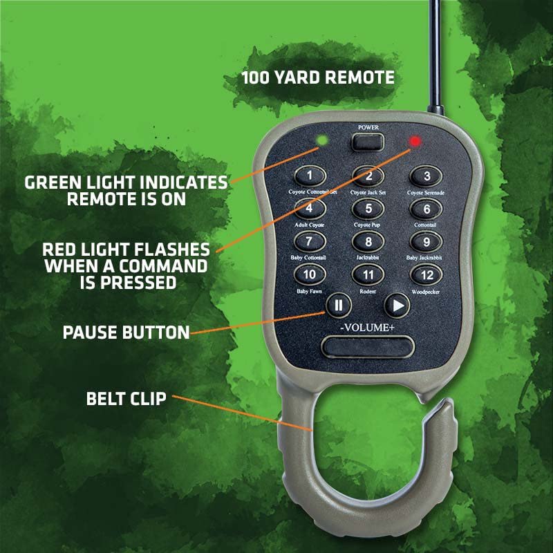 Electronic Predator Call with 100-Yard Remote - Hunting Wildlife Attractant