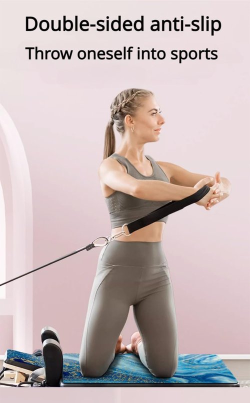ZGSDTF Pilates Reformer Machine Mat 1.5mm Thin, Strong Fit, Sweat-Absorbent, Non-Slip, Foldable and Washable (Deep Pink) …