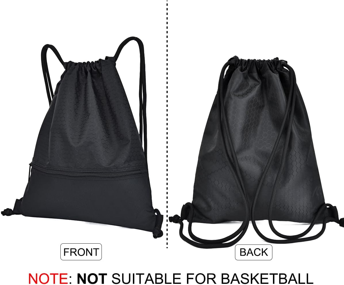 Skiennix Drawstring Backpack - Versatile Sports Gym Bag with Zip Pocket | 17'' x 13.8'' Size